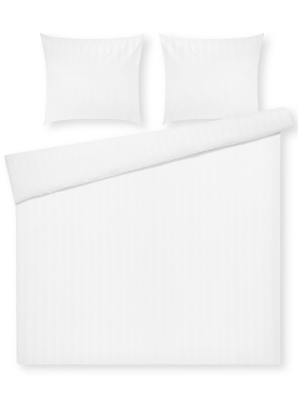 Papillon Satijnstreep dekbedovertrek 200x200/220 cm wit