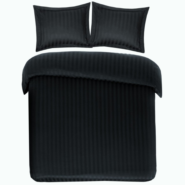 Papillon Satijnstreep dekbedovertrek 140x200/220 cm zwart Papillon Satijnstreep dekbedovertrek 140x200/220 cm zwart