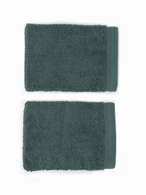 LUCCA washandje 500 gsm 16x21 cm (2x) donkergroen